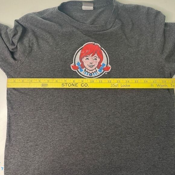 Vintage Wendy's Graphic Print Shirt Heather Gray Medium - Picture 4 of 8